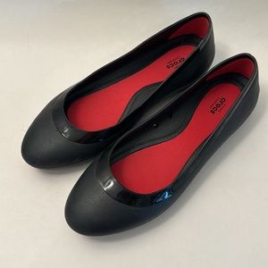Crocs Lina 9W Black Ballet Flat NWT